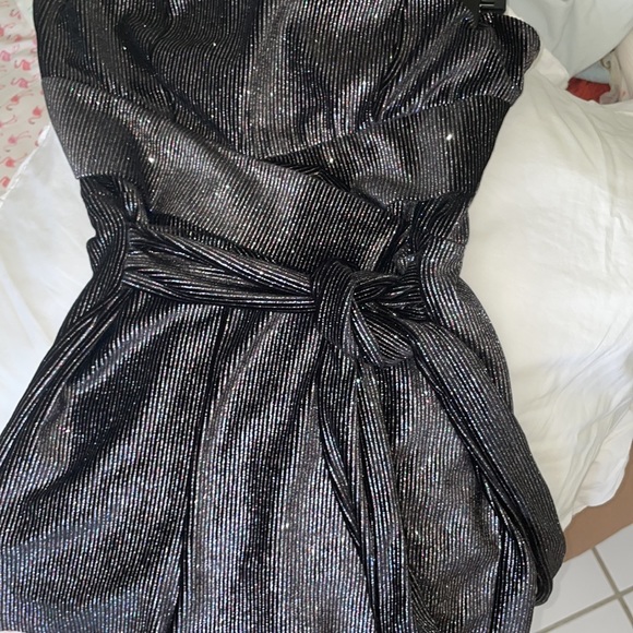 Luxxel Sparkling Glitter Black Strapless Boutique Romper! - Picture 10 of 10